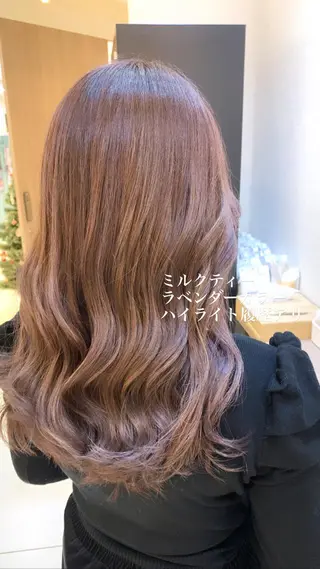 セミロング カラー 似合わせカラー/艶 髪質改善/ヨシザキのヘアスタイル