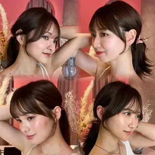 ミディアム カラー 山崎/ボブ縮毛矯正 レイヤー髪質改善のヘアスタイル