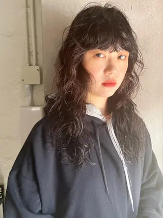 ロング パーマ ヘアアレンジ 丸山渉/パーマ エフェクトブリーチのヘアスタイル