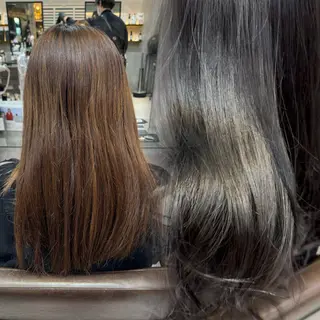 ロング rioカット縮毛 矯正♡韓国レイヤーのヘアスタイル