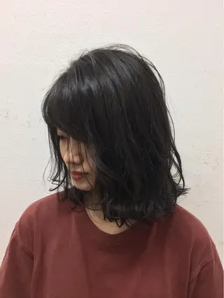 ミディアム パーマ 韓・中華美女ヘア 🇰🇷×🇨🇳のヘアスタイル