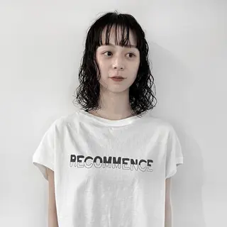 ミディアム 小山夕稀/ニュアンス パーマ/新城のヘアスタイル