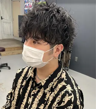 ショート パーマ メンズ 森本裕/オーナー/ スパイラルパーマのヘアスタイル