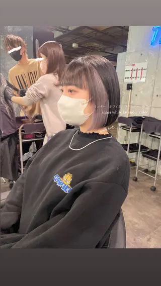 ショート カラー パーマ ヘアアレンジ メンズ キッズ ネイル マツエク・マツパ アイブロウ 透明感カラー・レイヤ ー🎀amika🎀のヘアスタイル