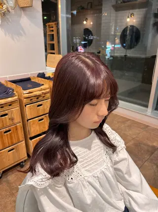 セミロング カラー 🎀みさき🎀 韓国レイヤー/ボブのヘアスタイル