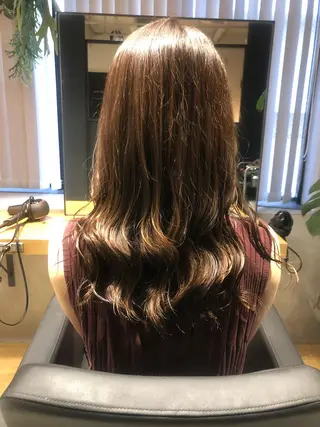 セミロング カラー ✨髪質改善ストレート ×ミニボブ✨萩原　翼のヘアスタイル