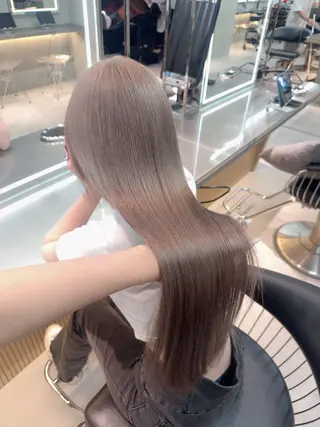 ロング カラー ヘアアレンジ ARIA💎縮毛矯正 ブリーチ💎複雑履歴のヘアスタイル