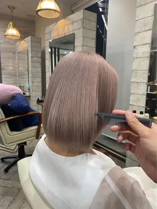ショート カラー パーマ ヘアアレンジ メンズ キッズ ネイル マツエク・マツパ アイブロウ 透明感ワンカラー梅田 ダブルカラー/川上のヘアスタイル