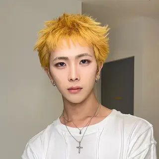 ショート カラー メンズ 岡田大志🇰🇷 中/韓メンズヘアのヘアスタイル