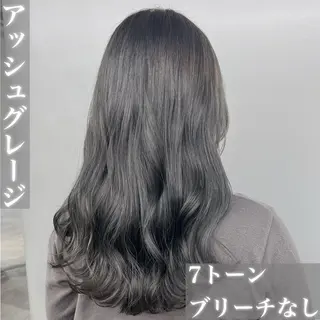 ロング カラー 透明感カラー グレージュ/あいのヘアスタイル