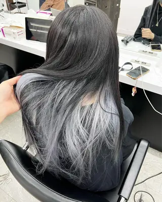 ロング カラー ヘアアレンジ 韓国🤍ワンホンヘア みかん🇨🇳のヘアスタイル