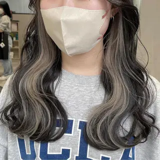 カラー 切りっぱなしボブイヤ リングカラー清水隆央のヘアスタイル