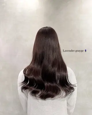 ロング カラー 韓国レイヤー/酸性 ストレート/髪質改善のヘアスタイル