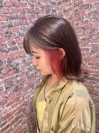 ミディアム ブリーチ特化🎖️ピ ンクカラー高橋さやかのヘアスタイル