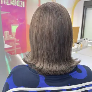 ミディアム カラー パーマ ヘアアレンジ メンズ 🤍透明感カラー🤍 ブリーチ🤍AINEのヘアスタイル