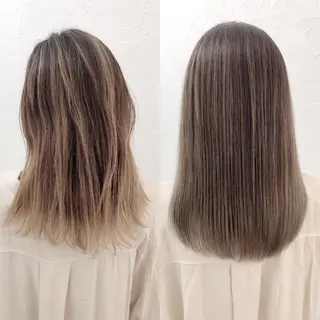 ミディアム カラー パーマ ヘアアレンジ 髪質改善専門店 エイジングケアのヘアスタイル