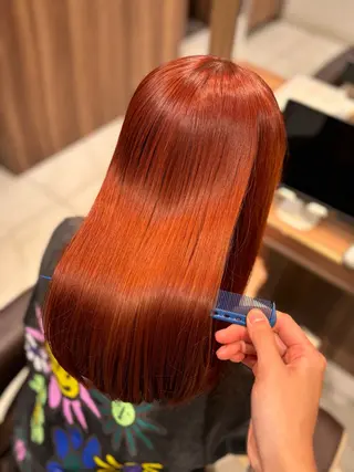 ロング カラー ツヤ髪縮毛矯正💫/ ハイトーン/あゆみのヘアスタイル