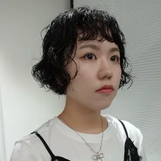 ショート パーマ ヘアアレンジ 🌐サトウ リョウ🌐のヘアスタイル