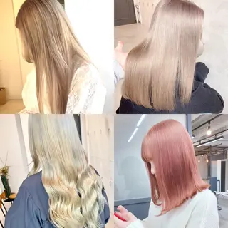 ミディアム カラー 難波/心斎橋/ボブ/ 髪質改善/ハイトーンのヘアスタイル