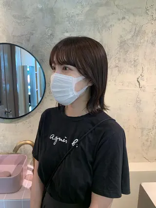 ミディアム yupi🐈‍⬛ レイヤー/パーマのヘアスタイル