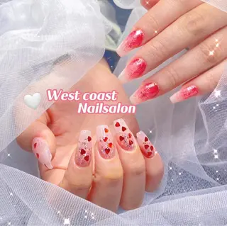 ネイル リボン、ガーリー パーツ放題専門店のネイルデザイン