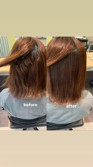 ミディアム パーマ hub hair レイヤー/透明感のヘアスタイル