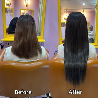 ロング シール＋ちび編み込み エクステ梅田🐨のヘアスタイル