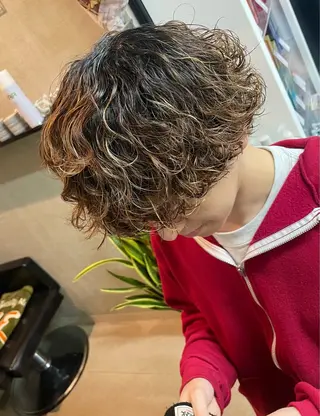 ミディアム パーマ メンズ 大島 渓翔のヘアスタイル