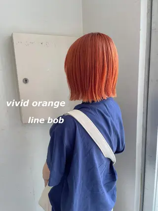 ミディアム カラー 切りっぱなしボブ ソノキユウカのヘアスタイル