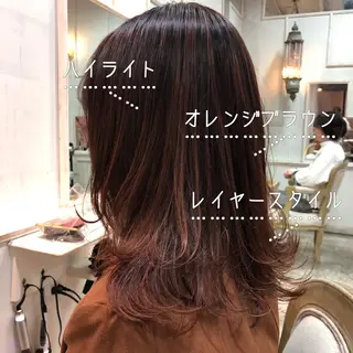 ミディアム カラー RUKA 美容院×ネイリストのヘアスタイル