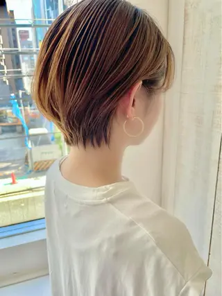 ショート ショート ボブ 梅田 木戸健人のヘアスタイル