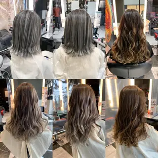 セミロング カラー パーマ 中村 侑弘のヘアスタイル