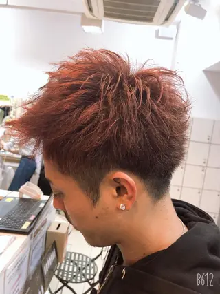 ショート カラー メンズ 髪質改善× ハイライト溝江のヘアスタイル