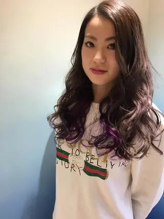 セミロング カラー 🌈評価No.1🌈 艶髪カラー❌エクステのヘアスタイル