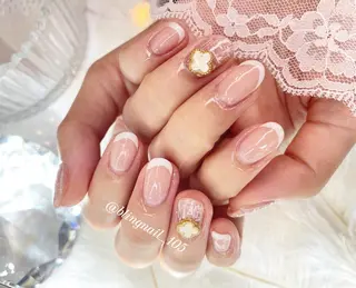 ネイル 23時まで❤︎韓国、 ワンホンネイルのネイルデザイン