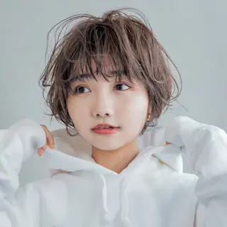 ショート カラー パーマ ⚜️ブリーチ× 透明感✨Hayatoのヘアスタイル