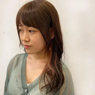 セミロング カラー 🪭risa 暖色/レイヤー🪭のヘアスタイル