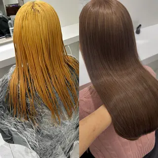 ロング カラー ヘアアレンジ ハイトーン特化 ♡shoka♡のヘアスタイル