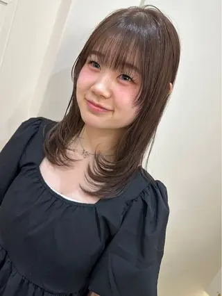 ミディアム 艶カラー/フェイス レイヤー/たむのヘアスタイル