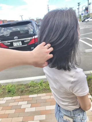 ミディアム 太白区白髪ぼかし/ ボブカット/千葉達人のヘアスタイル