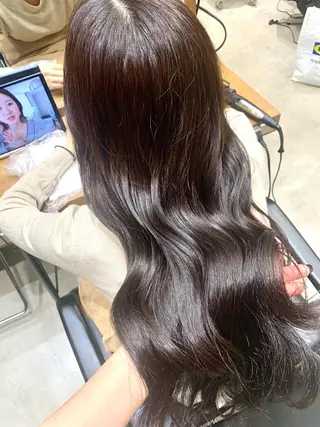 ロング カラー 🌷ラベンダーピンク 顔まわり🌷ねいろのヘアスタイル