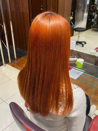 ロング カラー 🍒ブリーチカラー 🍊暖水 まりあのヘアスタイル