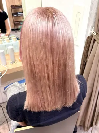 セミロング 推し活カラー/暖色 /ブリーチなし/横浜のヘアスタイル
