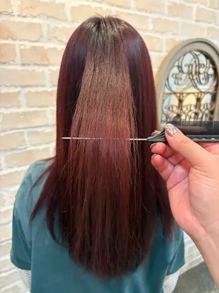 ロング カラー 木津奈保子💚 ｼｮｰﾄﾓﾃﾞﾙ募集のヘアスタイル