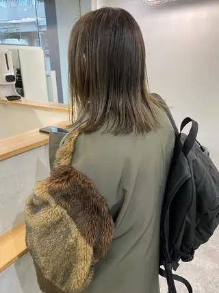 ミディアム カラー 森貴裕/ベージュ/ パーマ/オリーブのヘアスタイル