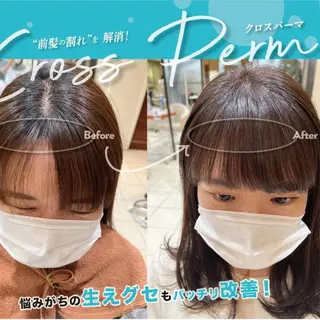 パーマ 縮毛矯正/白髪ぼかし ショートボブ/鈴木のヘアスタイル