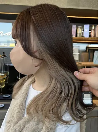 セミロング カラー 森 和輝のヘアスタイル