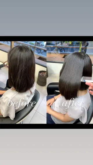 ミディアム カラー 葛西 縮毛矯正のプロ ブリーチ矯正 青木俊のヘアスタイル