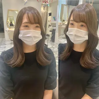 セミロング カラー パーマ ヘアアレンジ メンズ キッズ ネイル マツエク・マツパ アイブロウ 《褒められる》 透明感カラー/小嶋のヘアスタイル