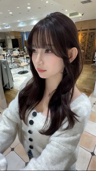 ロング カラー 新宿／透明感カラー/ 髪質改善/早野大空のヘアスタイル